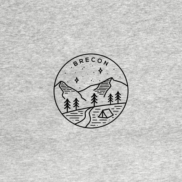 Brecon Beacons National Park Wales Emblem - White by typelab